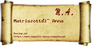 Matriszottó Anna névjegykártya